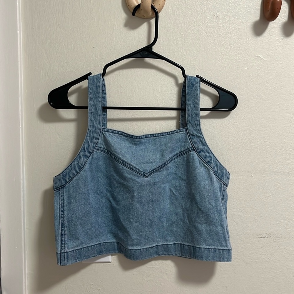 NEW Madewell Denim Cropped Top XS